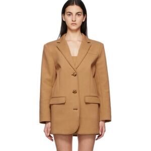 Sir Andre Oversized Heavy Cotton Blend Blazer Jacket Camel Tan 1 S $525